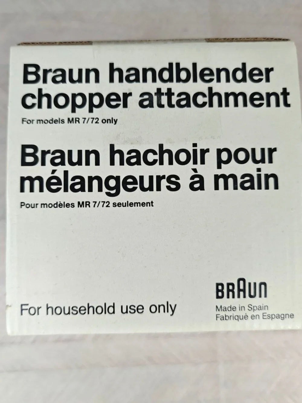 Braun Hand Blender Chopper Attachment CA1 For MR 7/72 Models Compact Almond